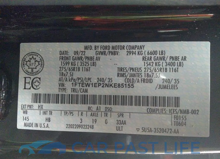 1FTEW1EP2NKE85155# 9
