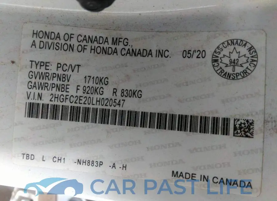 2HGFC2E20LH020547# 9
