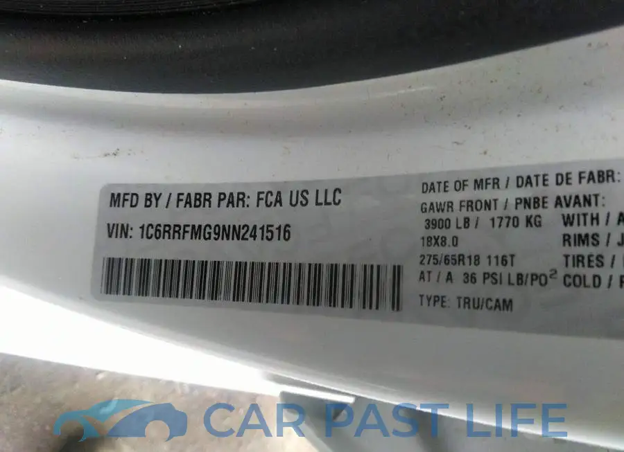 1C6RRFMG9NN241516# 9