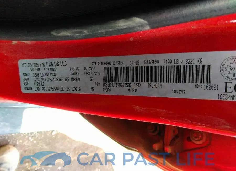 1C6SRFLT1KN672587# 9