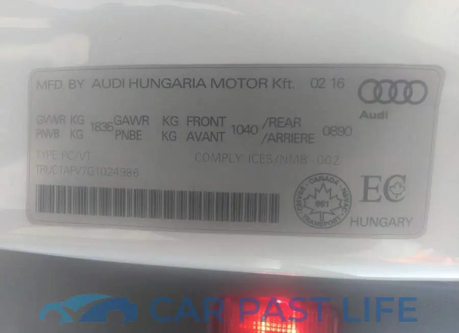 TRUC1AFV7G1024986# 9