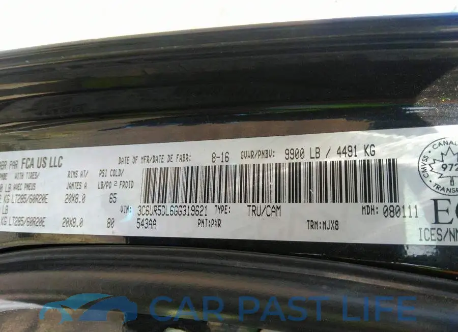 3C6UR5DL6GG319621# 9
