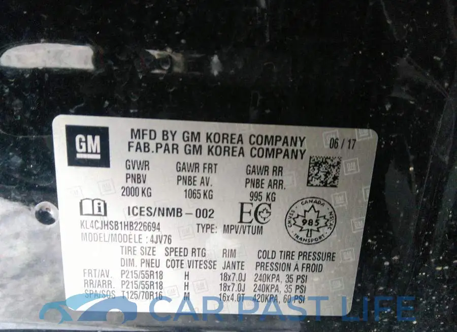 KL4CJHSB1HB226694# 9