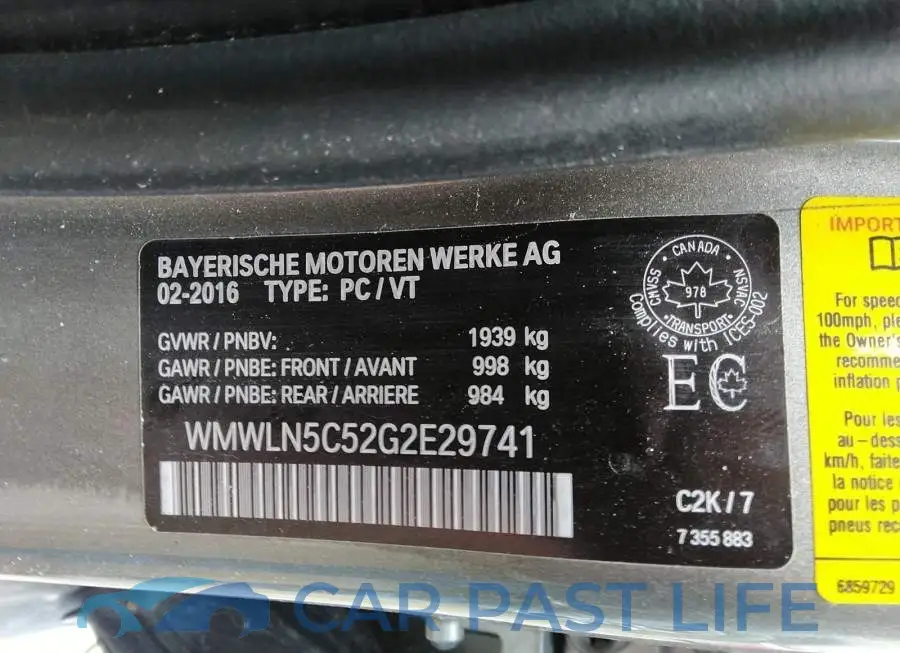 WMWLN5C52G2E29741# 9