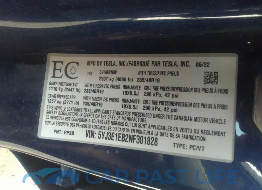 5YJ3E1EB2NF301828# 9
