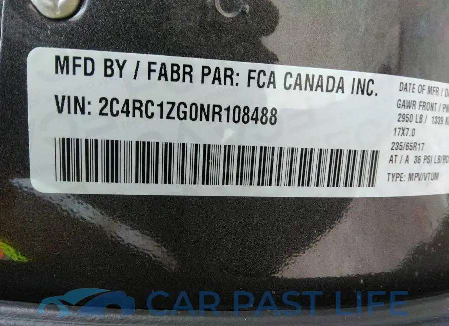 2C4RC1ZG0NR108488# 9