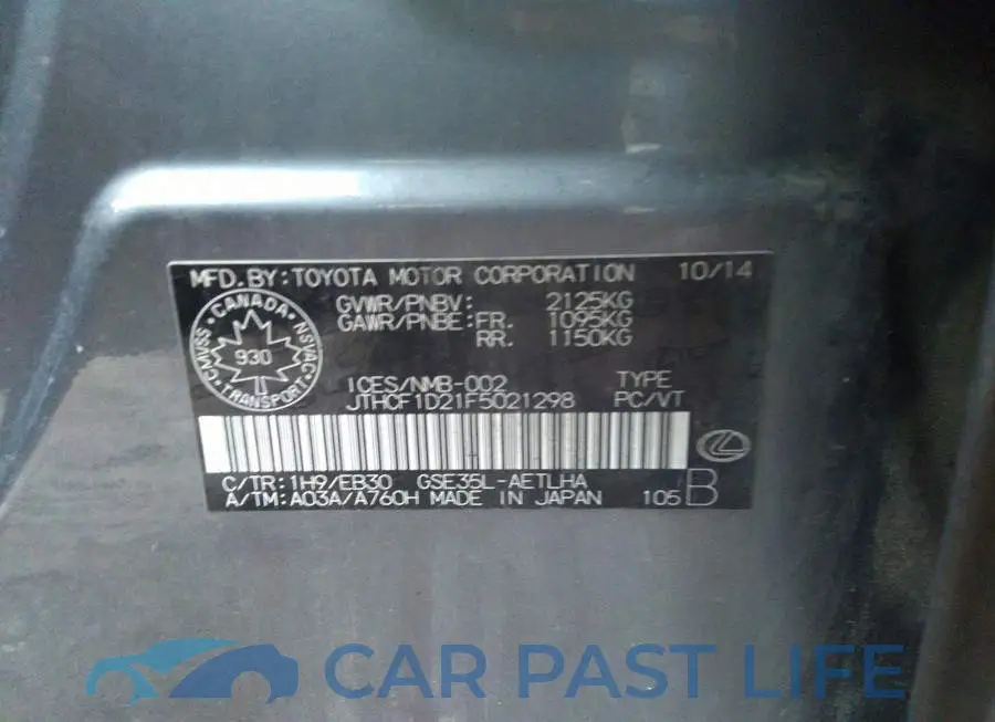 JTHCF1D21F5021298# 9