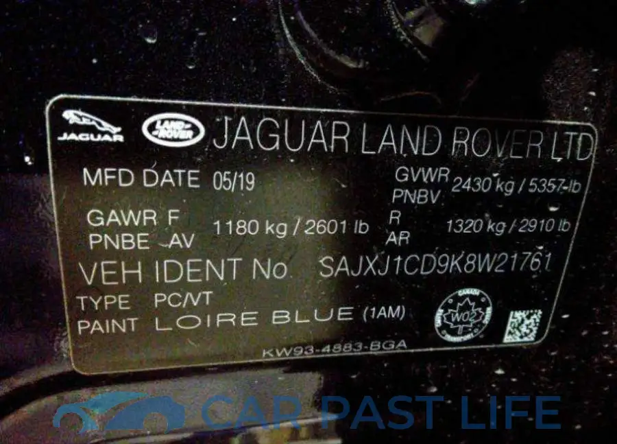 SAJXJ1CD9K8W21761# 10