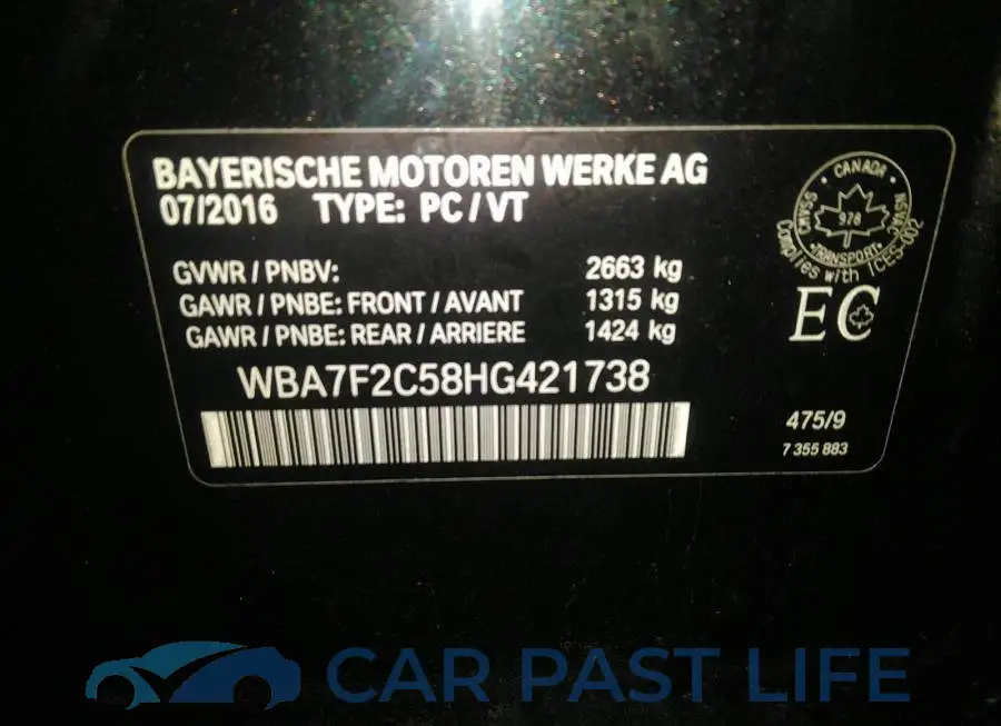 WBA7F2C58HG421738# 9