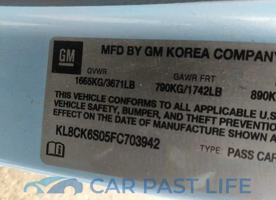 KL8CK6S05FC703942# 9