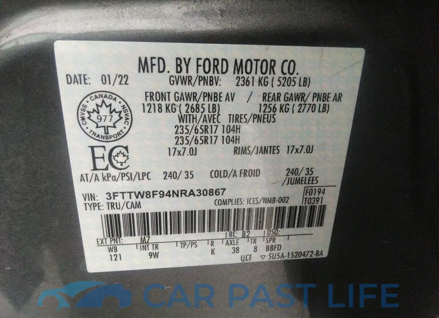 3FTTW8F94NRA30867# 9