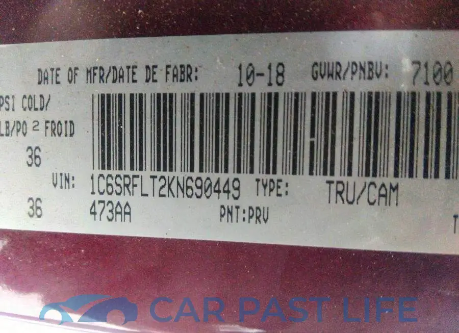 1C6SRFLT2KN690449# 9