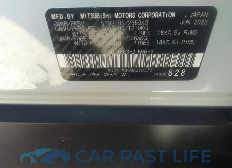 JA4J4TA85NZ616370# 9