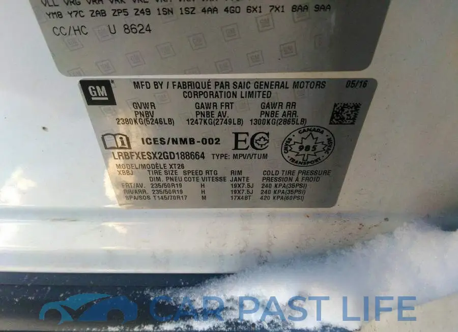 LRBFXESX2GD188664# 9
