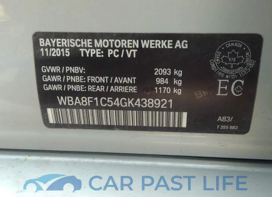 WBA8F1C54GK438921# 9