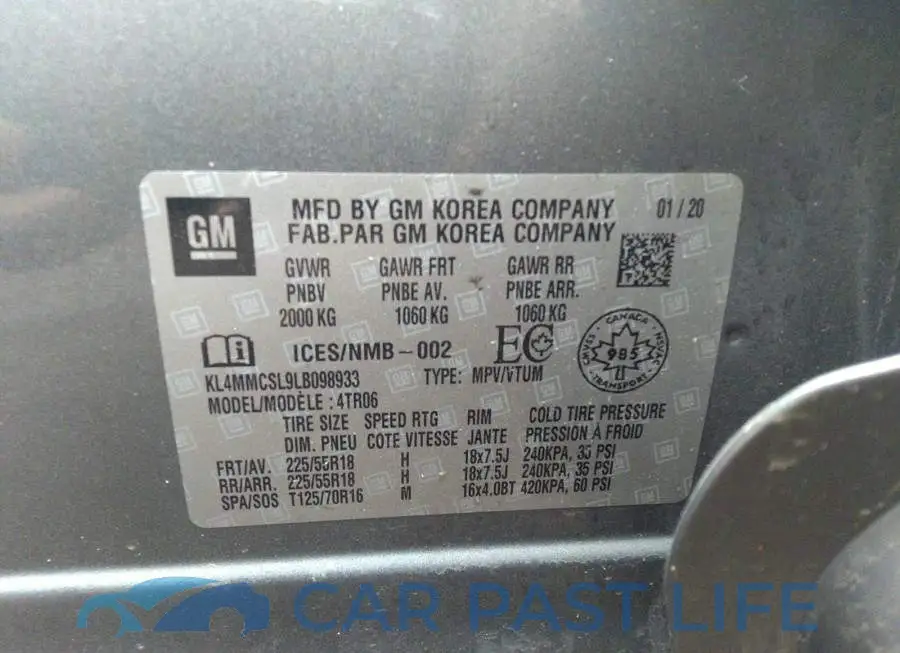 KL4MMCSL9LB098933# 9