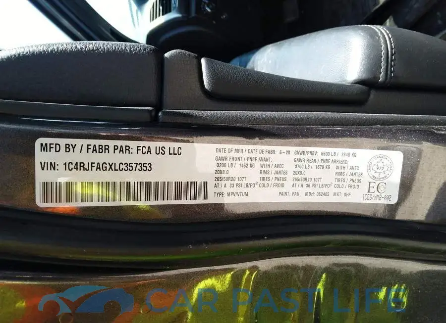 1C4RJFAGXLC357353# 9