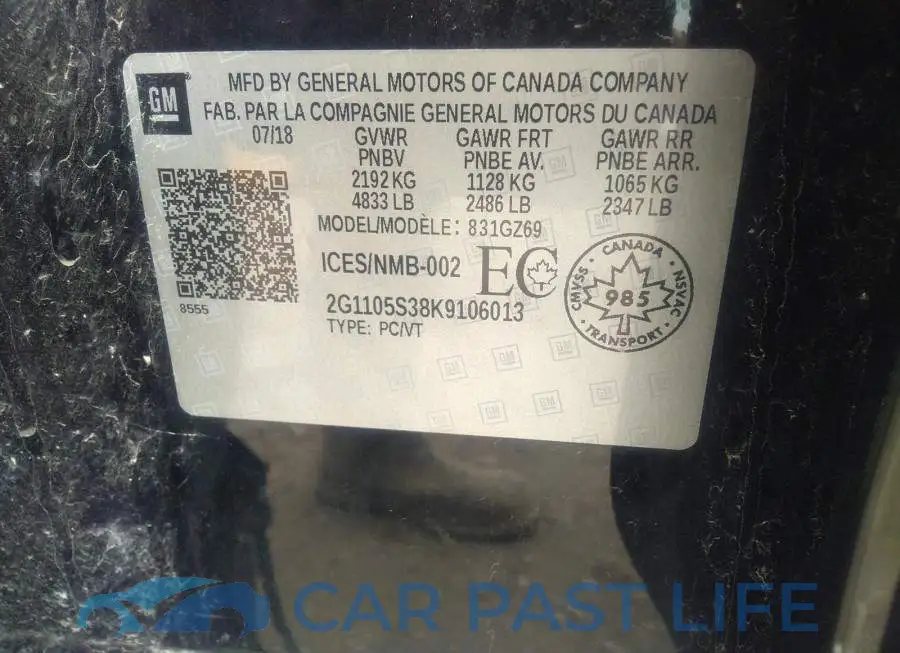 2G1105S38K9106013# 9