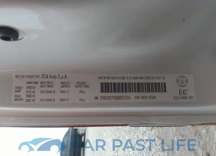 ZFBERFCT1G6B05258# 9