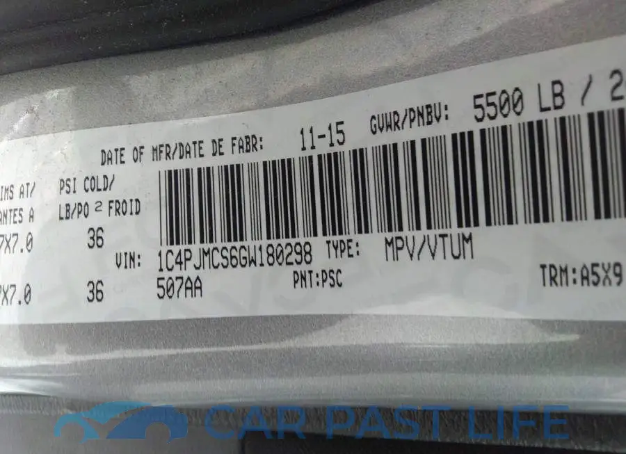 1C4PJMCS6GW180298# 9