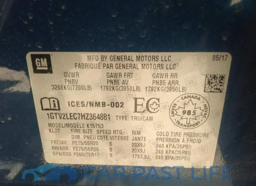 1GTV2LEC7HZ364881# 9