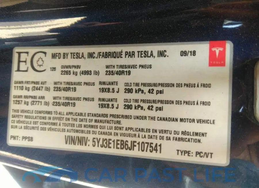 5YJ3E1EB6JF107541# 9