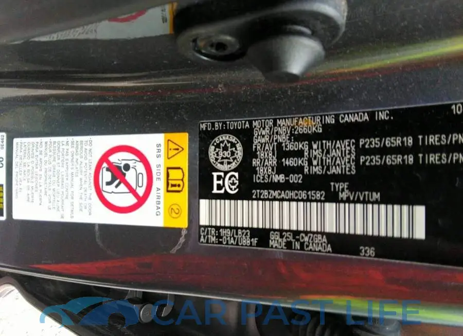 2T2BZMCA0HC061582# 9