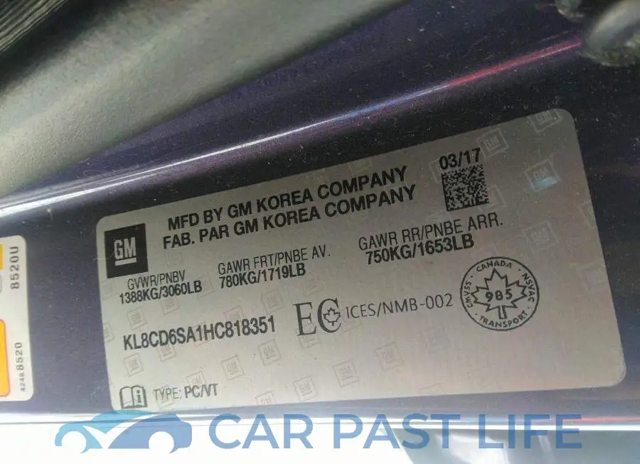KL8CD6SA1HC818351# 9