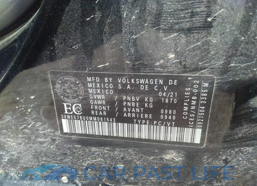 3VWE57BU0MM061543# 9