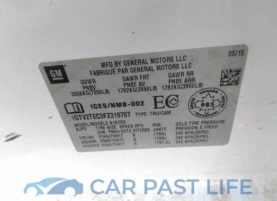 1GTV2TEC3FZ318767# 9