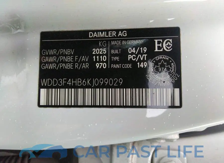 WDD3F4HB6KJ099029# 9