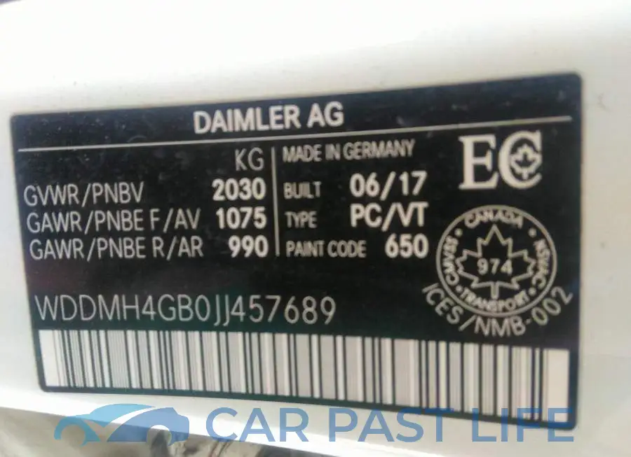 WDDMH4GB0JJ457689# 9