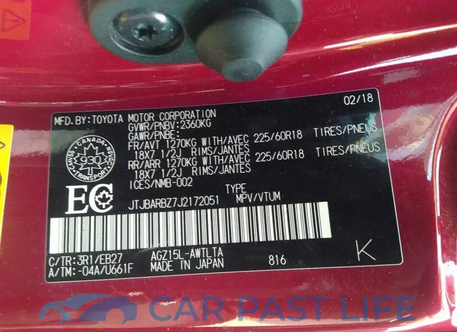 JTJBARBZ7J2172051# 9