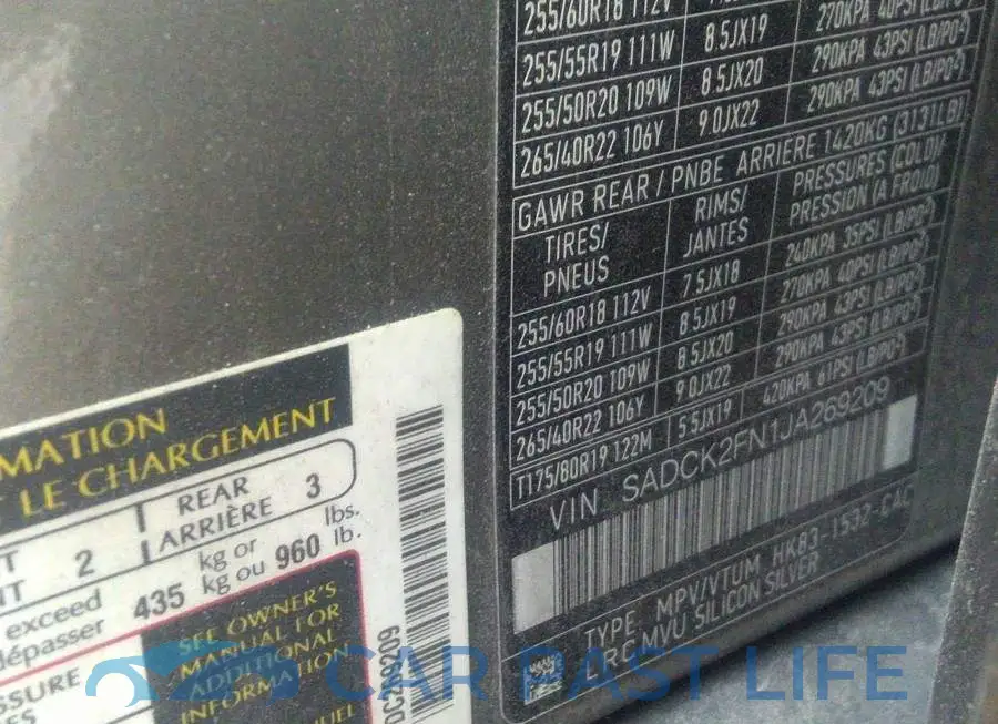 SADCK2FN1JA269209# 9