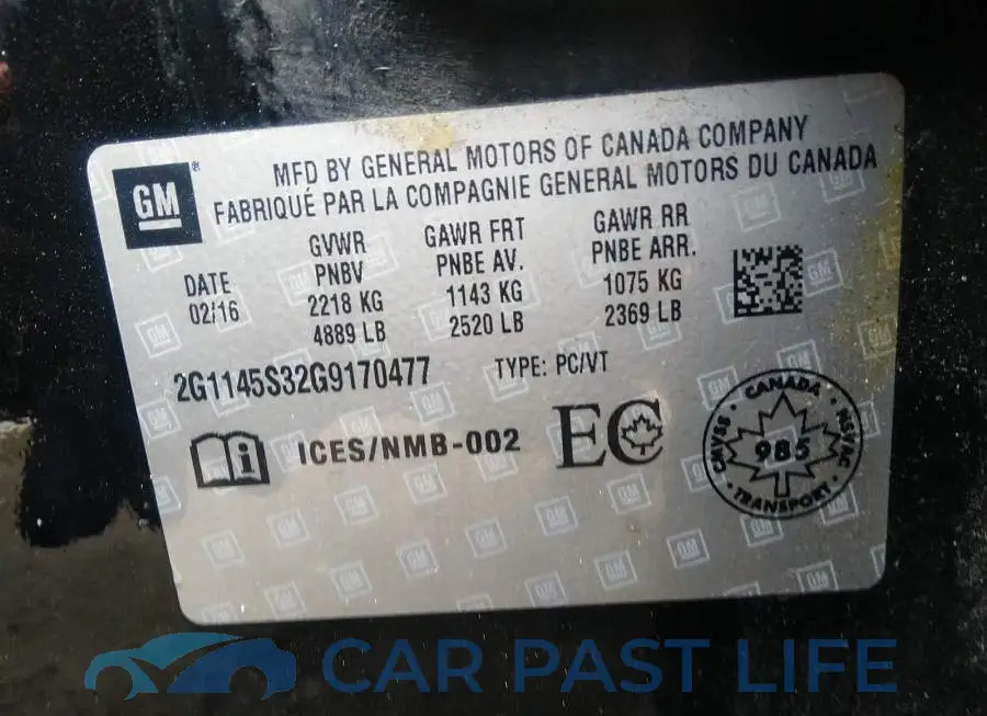 2G1145S32G9170477# 9
