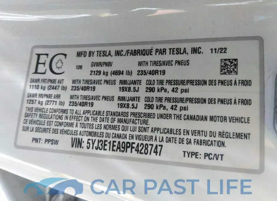 5YJ3E1EA9PF428747# 9