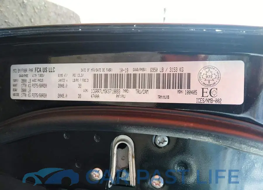 1C6RR7LM5KS719893# 9