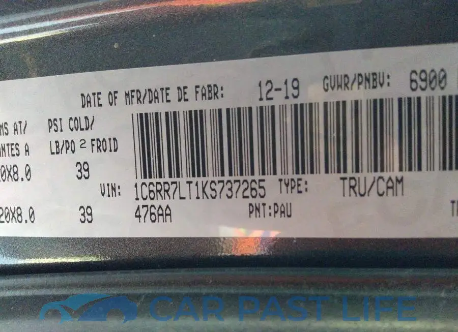 1C6RR7LT1KS737265# 9