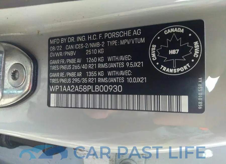 WP1AA2A58PLB00930# 9