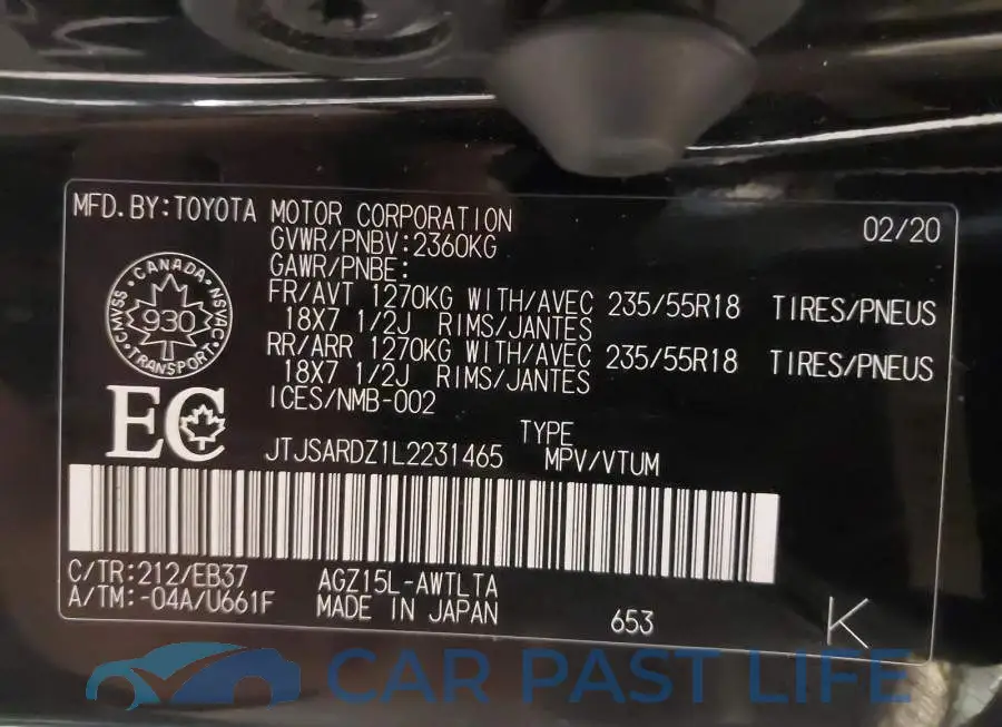 JTJSARDZ1L2231465# 9