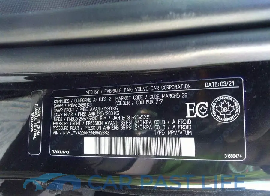 LYVA22RK9MB842682# 9