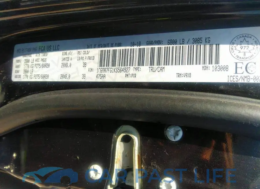 1C6RR7FG1KS564927# 9