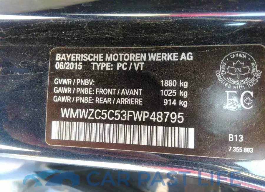 WMWZC5C53FWP48795# 9