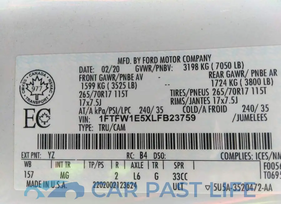 1FTFW1E5XLFB23759# 9