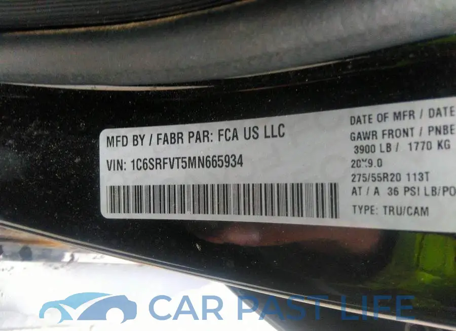 1C6SRFVT5MN665934# 9