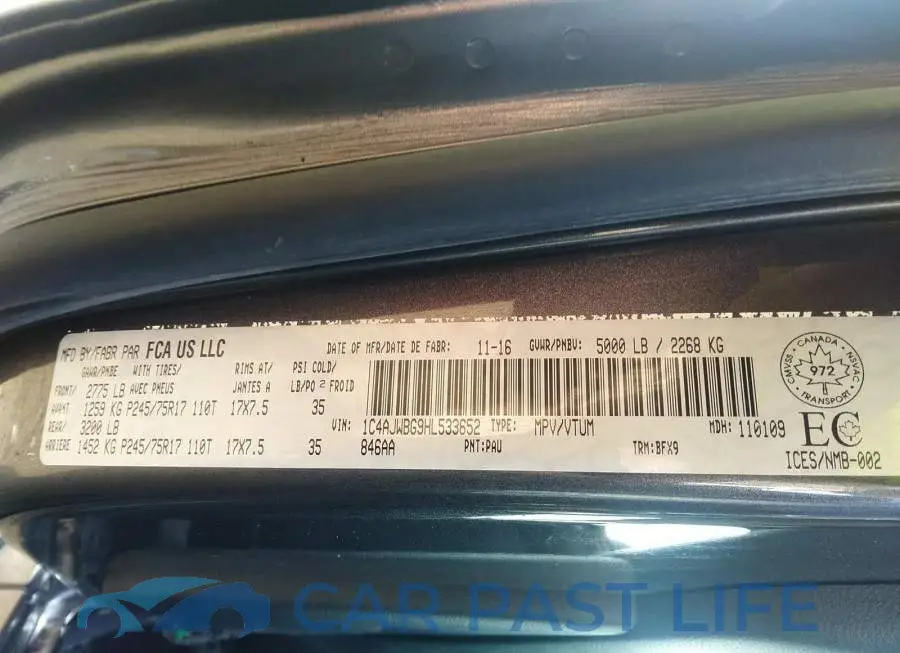 1C4AJWBG9HL533652# 9