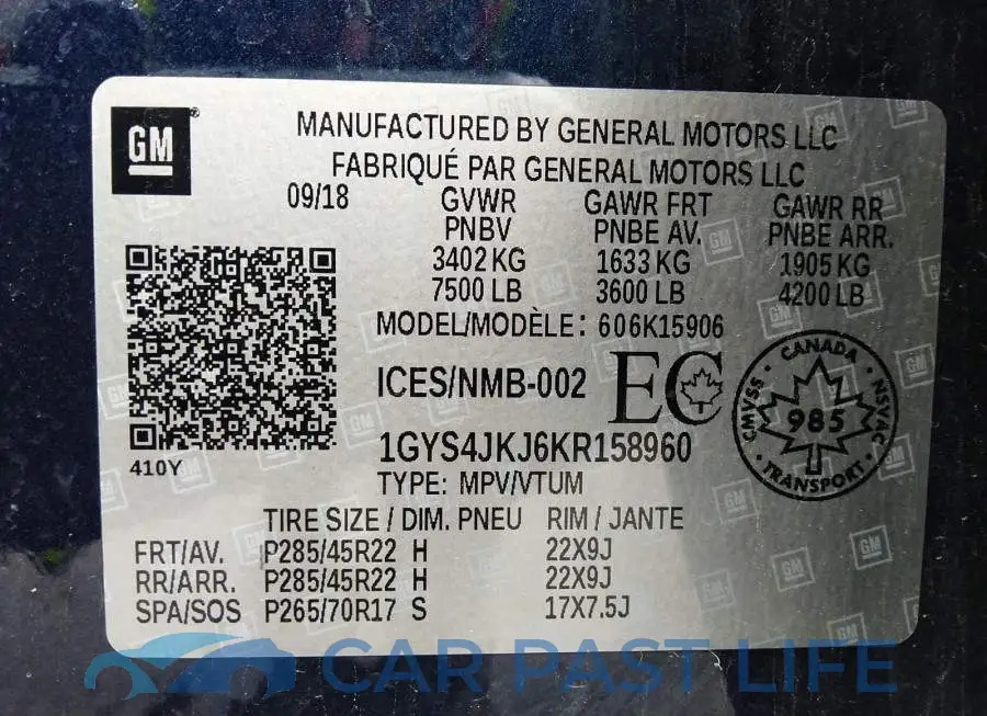 1GYS4JKJ6KR158960# 9