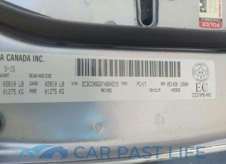 2C3CCASG2FH860219# 9