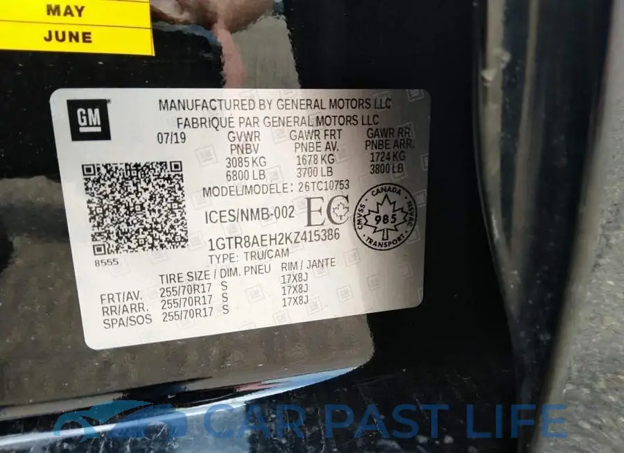 1GTR8AEH2KZ415386# 9
