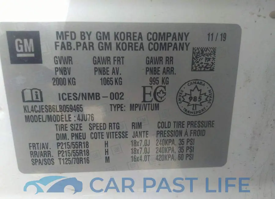 KL4CJESB6LB059465# 9